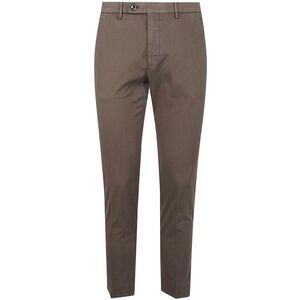 MICHAEL COAL Men's Flat-Front Cotton Twill Chino Pants Men BROWN
